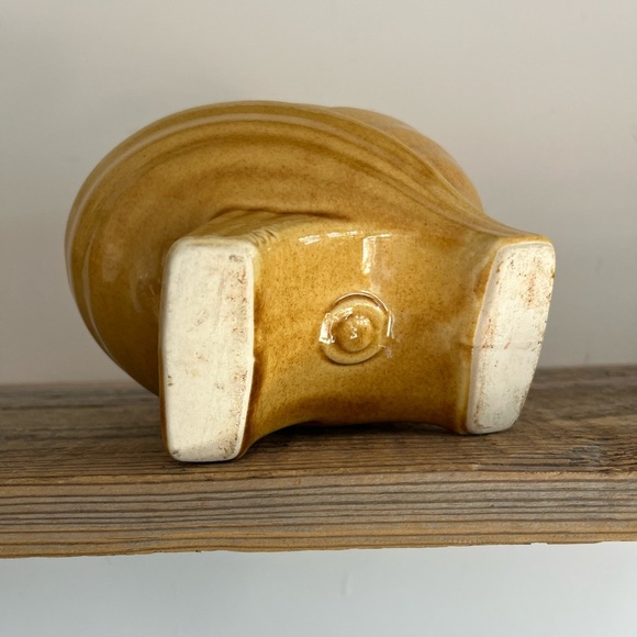 Vintage pottery planter mustard - Picture 3 of 4